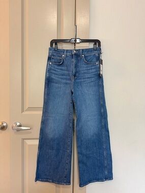 Veronica Beard Taylor Cropped High-Rise Wide Jeans